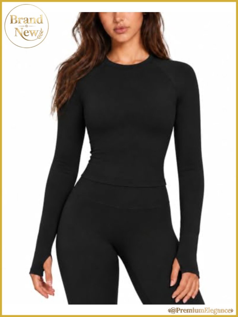 2 Piece Workout Set Leggings Long Sleeve Yoga Top